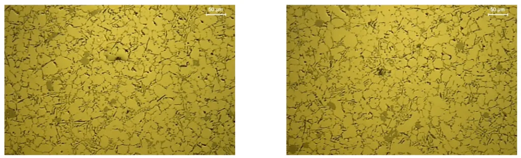 Fig. 5. Microstructure of casting made of alloy with increased Mn content (0.47%)