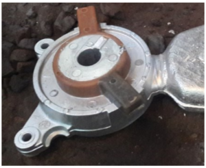 Figure 12. The casting part with salt core that comes out of the casting mold.