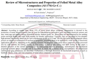 Review of Microstructures and Properties of Felled Metal Alloy Composites (Al-17Sі-Gr-Cf )
