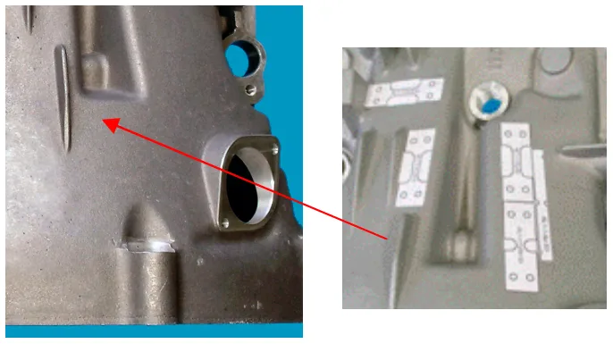 Fig. 1: Aluminum die cast component and example for specimen extraction