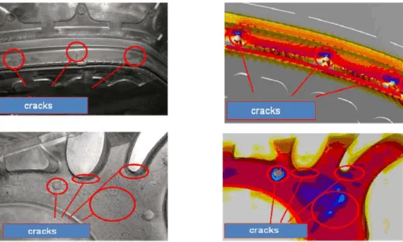 Figure 10: Simulation compared with real casting of cracks