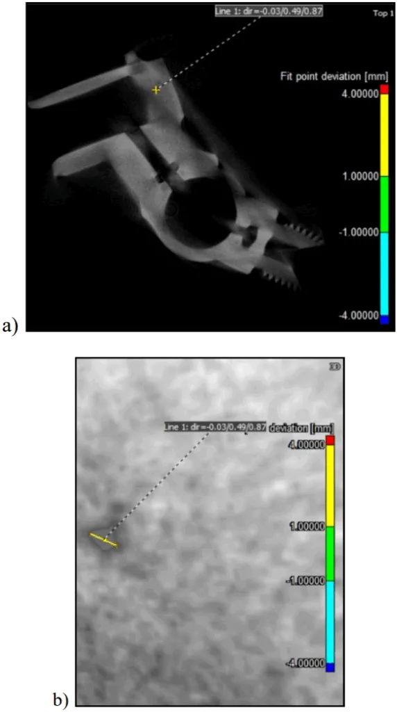 Fig. 7. Cross-examination of the porosity