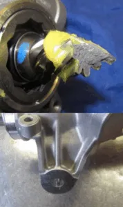 Fig.6: Pictures of the sample 1 without salt spray test after the static breakage test