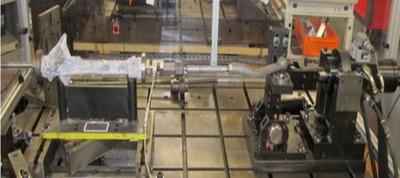 Fig.4: Workbench with the sample for the bracket stress test