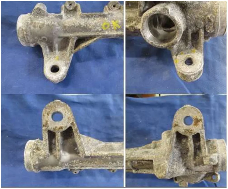 Fig. 18: Sample 6 with salt spray after the bracket stress test