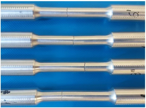 Fig. 10. Samples after a tensile test