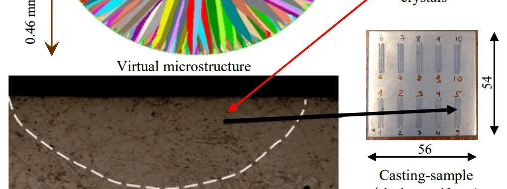Fig. 12. Real and virtual microstructure of melted zone - bead no. 5.2