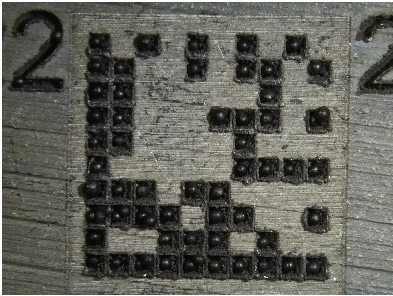 Figure 24 :Marking full of carbon steel shots