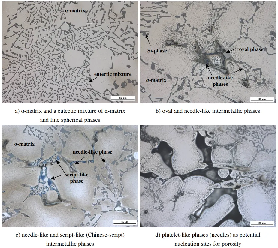 Fig. 1. Microstructure of AlZn10Si8Mg cast alloy, etch. Fuss (full colour version available online)