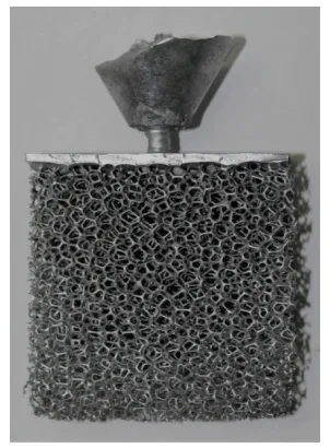 Figure 6 AlSi10MgMn sponge casting after 2 minutes of compressed air (10 bar) cleaning, 15 min of leaching in 1M HNO3 solution and 15 min of ultrasonic cleaning