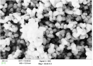 Figure 1. SEM micrograph of nano ZrO2 particles.