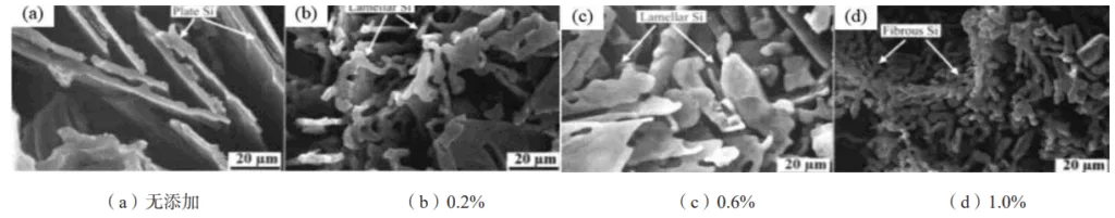 Fig. 5 Microstructure of A380 die-casting alloy with varying Sm content