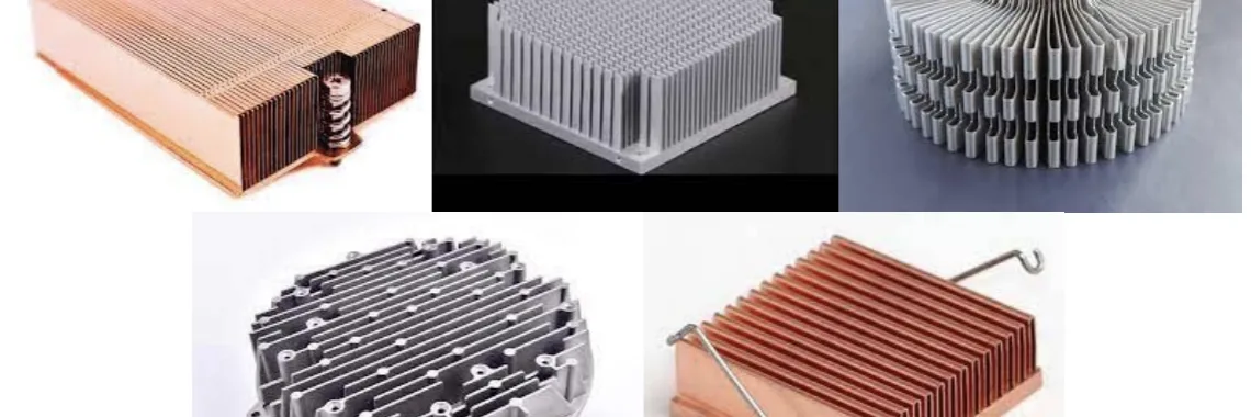 Fig.1. Illustrations of heat sink samples according to the manufacturing method.