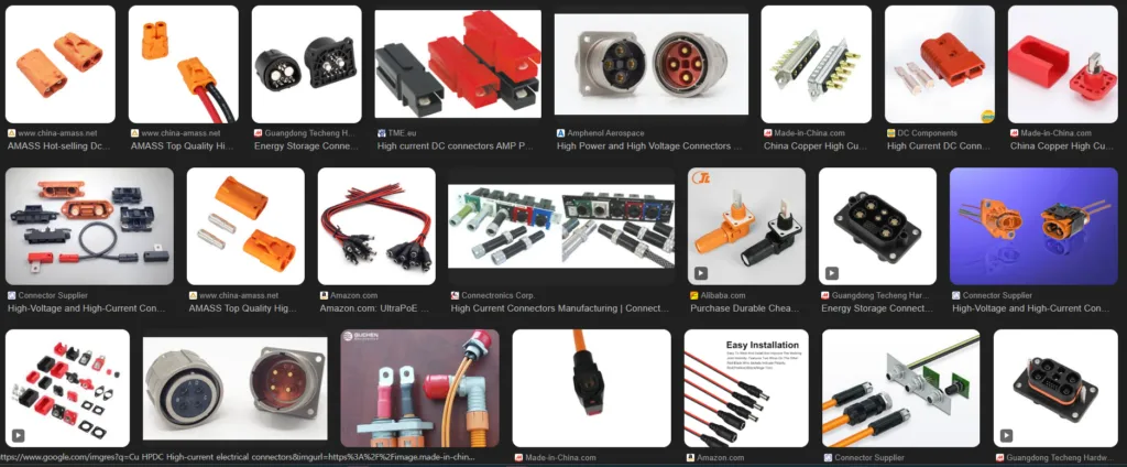 Cu HPDC High-current electrical connectors