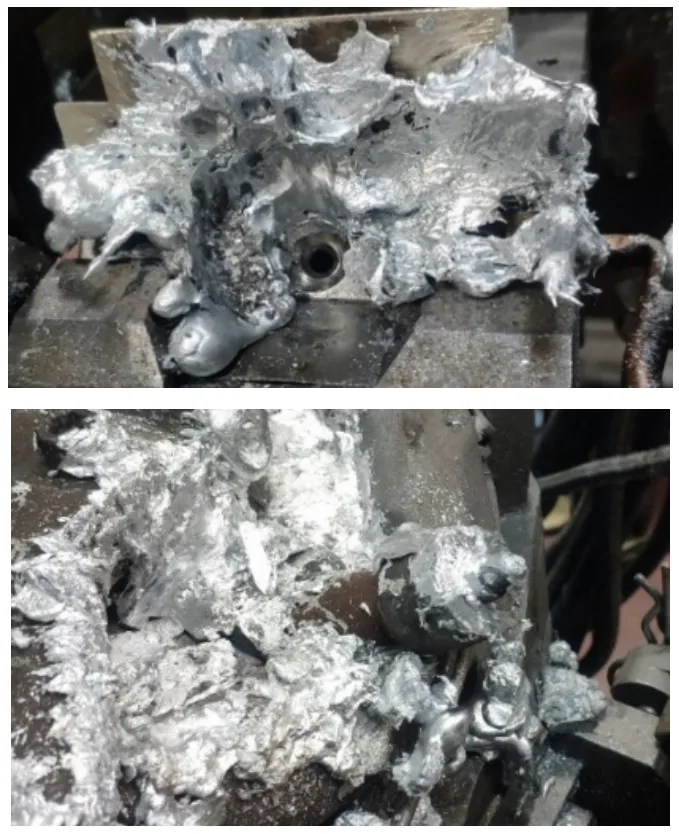 Figure 5. Injection failure caused by technical problems on the coupling system elements. 