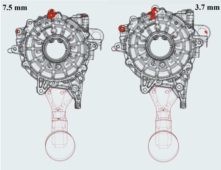 Figure 33: air trapped with various mesh dimensions part 1