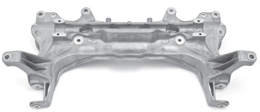 6.8 Integral engine mounting of a middle-class passenger car. Weight: 10.0 kg. Dimensions: ca. 880 ¥ 420 ¥ 350 mm. Temper: T5.