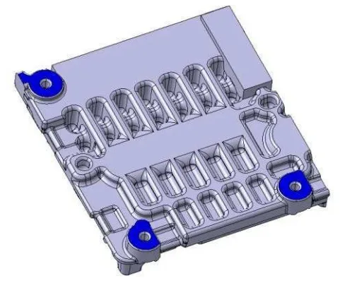 Fig.2: Component mounting features (blue)