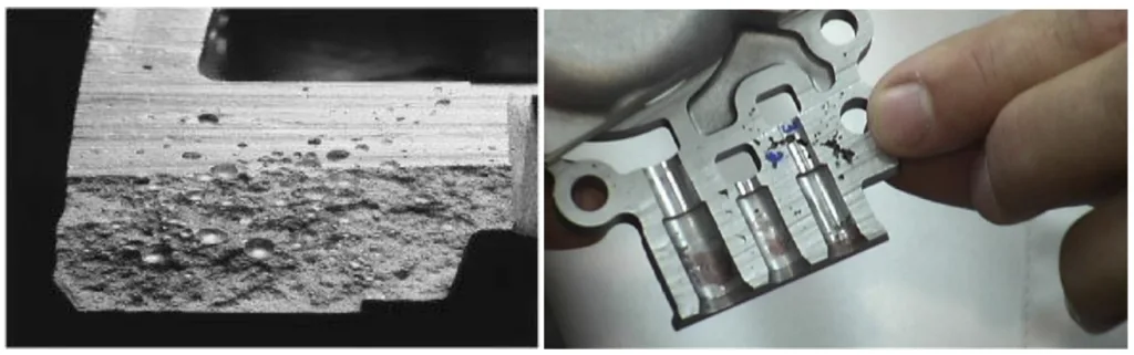 Fig.5: Porosity in the Die cast components