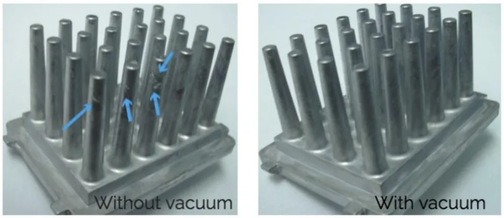 Figure 27: Without vacuum casting (left) With vacuum casting (right)