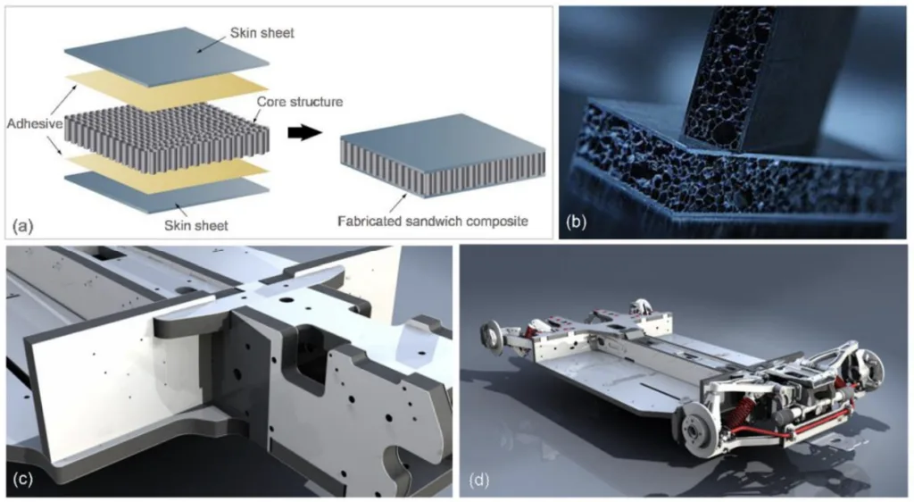 Figure 3.22: Sandwich structured composite application in automotive sub-frame (Czerwinski,
2021)