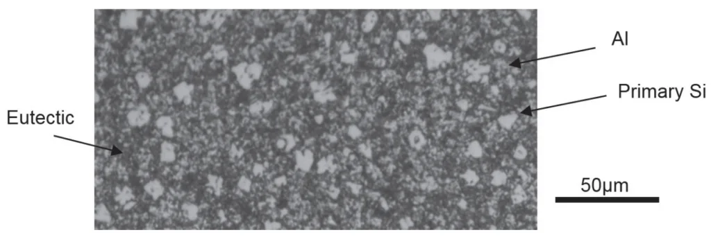 Fig.5 - Microstructure of die-cast Al-25%Si