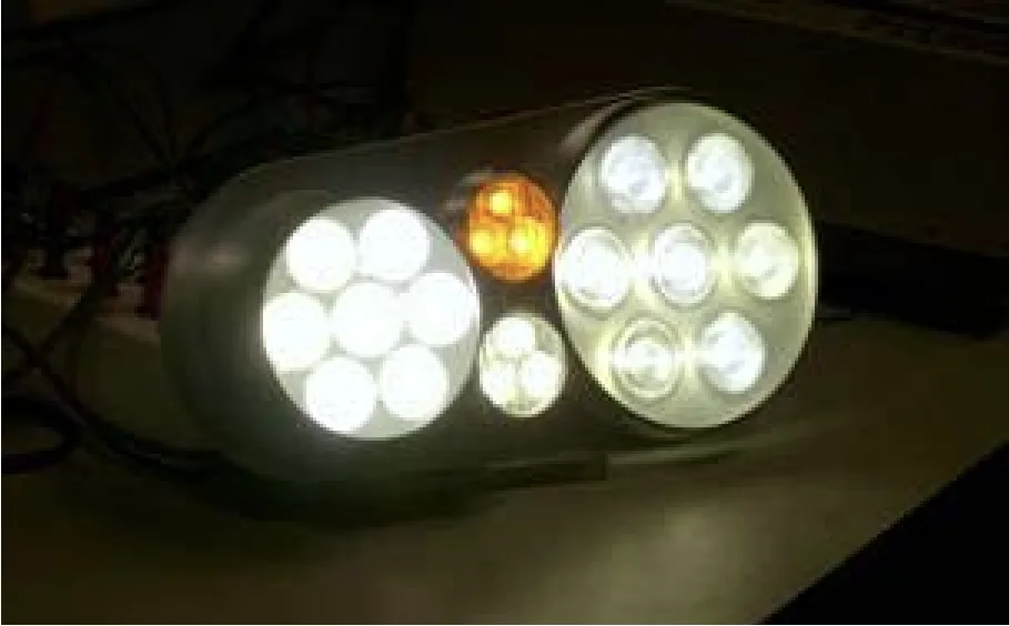 Fig. 9. LED front-light units for vehicle after excitation