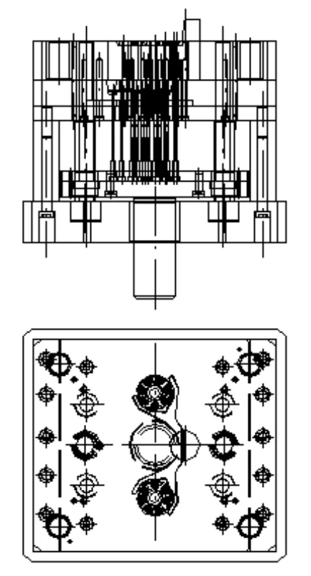 Fig: 4 Traditional two cavity fixed half die