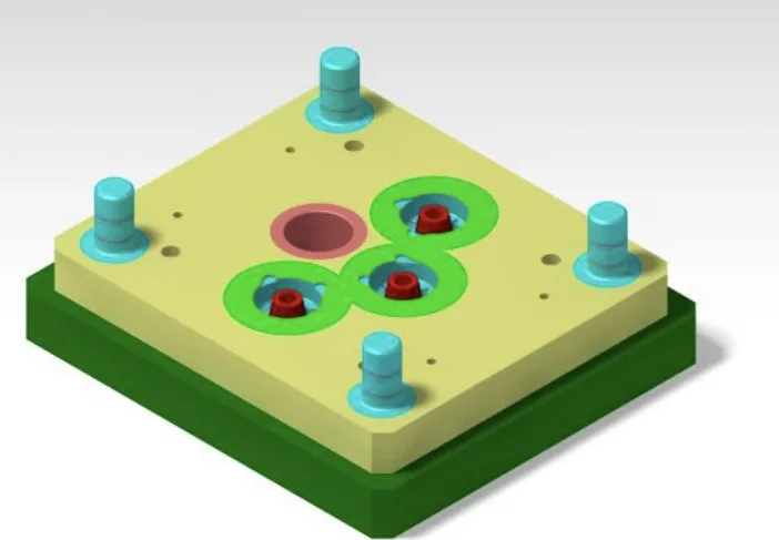 Fig: 9 Moving half assembly of three cavity die