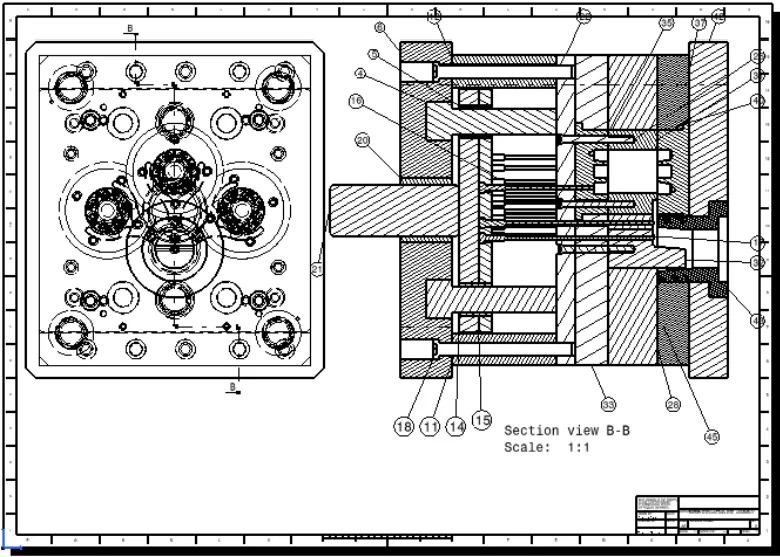 Fig: 11 Total assembly of three cavity die drawing