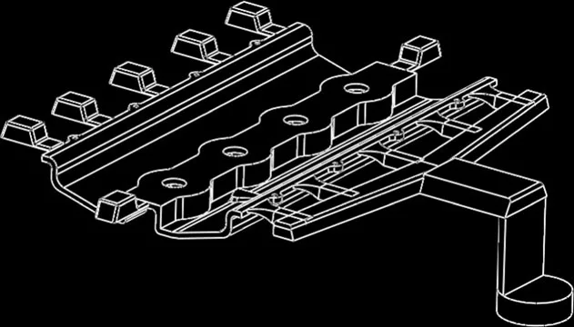 Fig. 12 A snapshot of the assembly of the gating-system and cavity of the engine cover case study